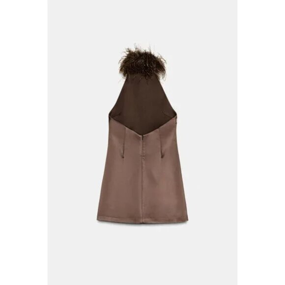 ZARA FEATHER HALTER DRESS - Picture 10 of 10